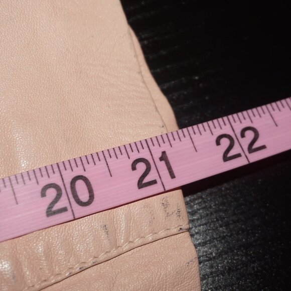 Muubaa Leather Light Pink Moto Jacket 4 - Picture 11 of 11